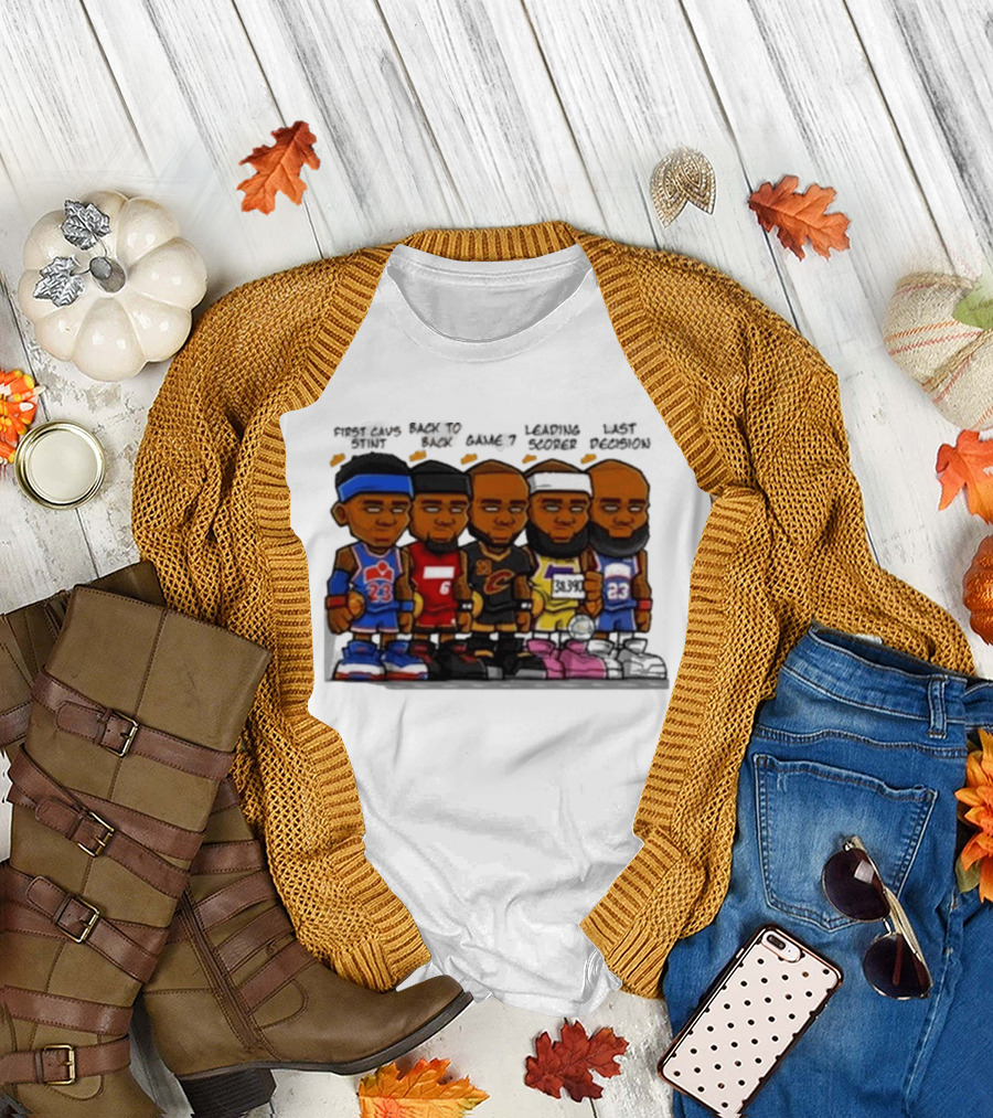 Rookie Allstar Champ Leading Scorer Best Record Lebron James Career Stages 2027 T-Shirt