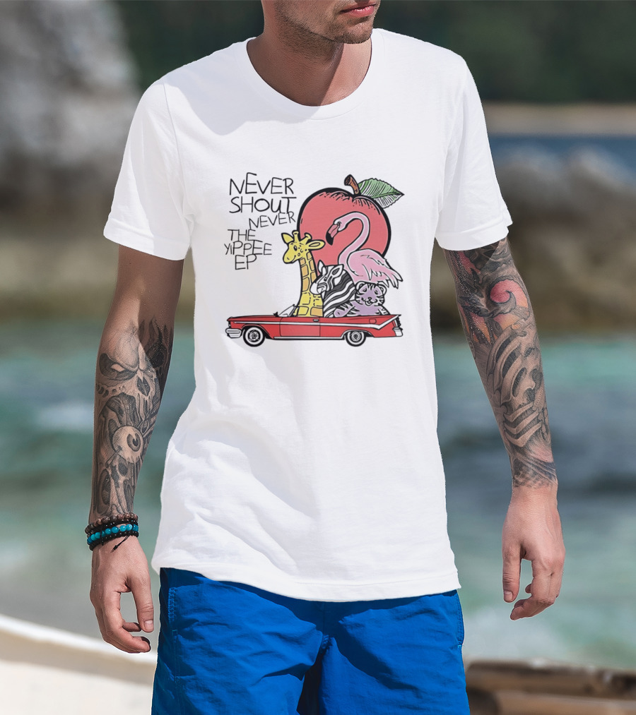 Never Shout Never The Yippee EP Flamingo Giraffe Panda Christofer Drew T-Shirt