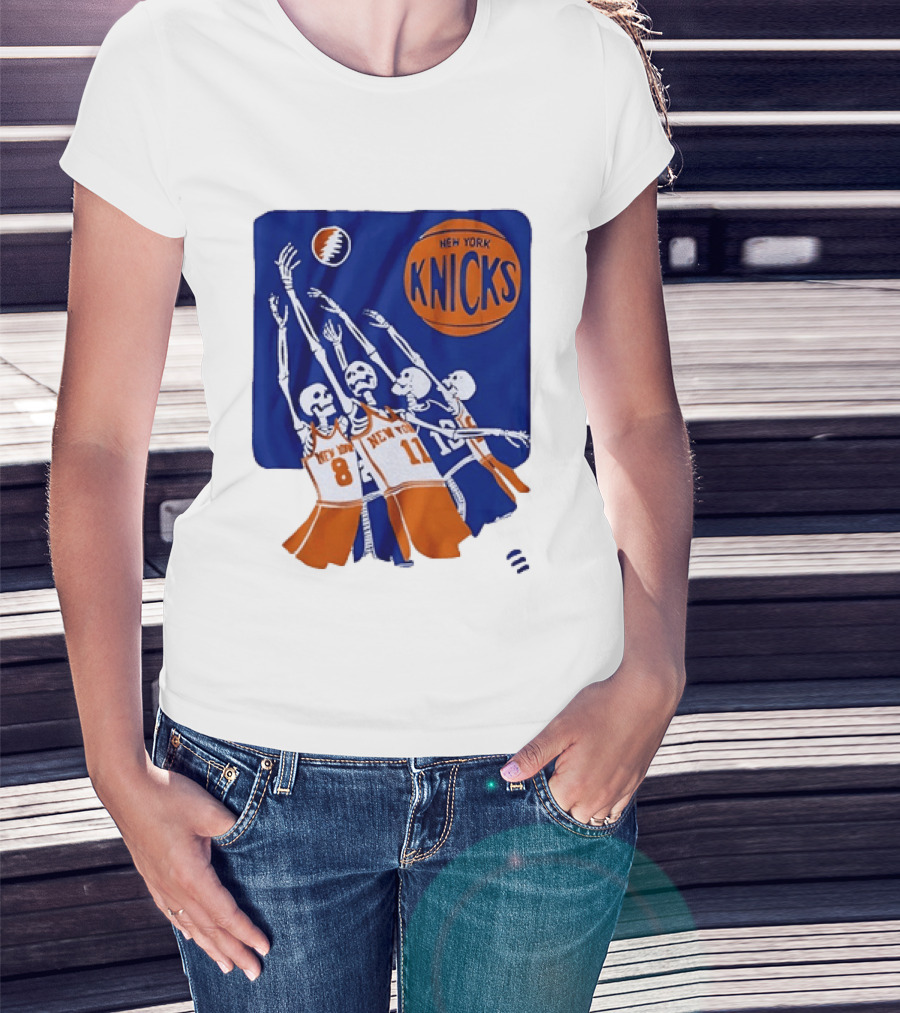 New York Knicks Skeleton Players Jersey Number 8 And 11 Basketball Team T-Shirt
