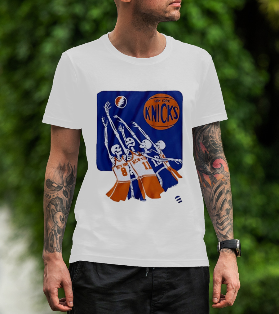 New York Knicks Skeleton Players Jersey Number 8 And 11 Basketball Team T-Shirt