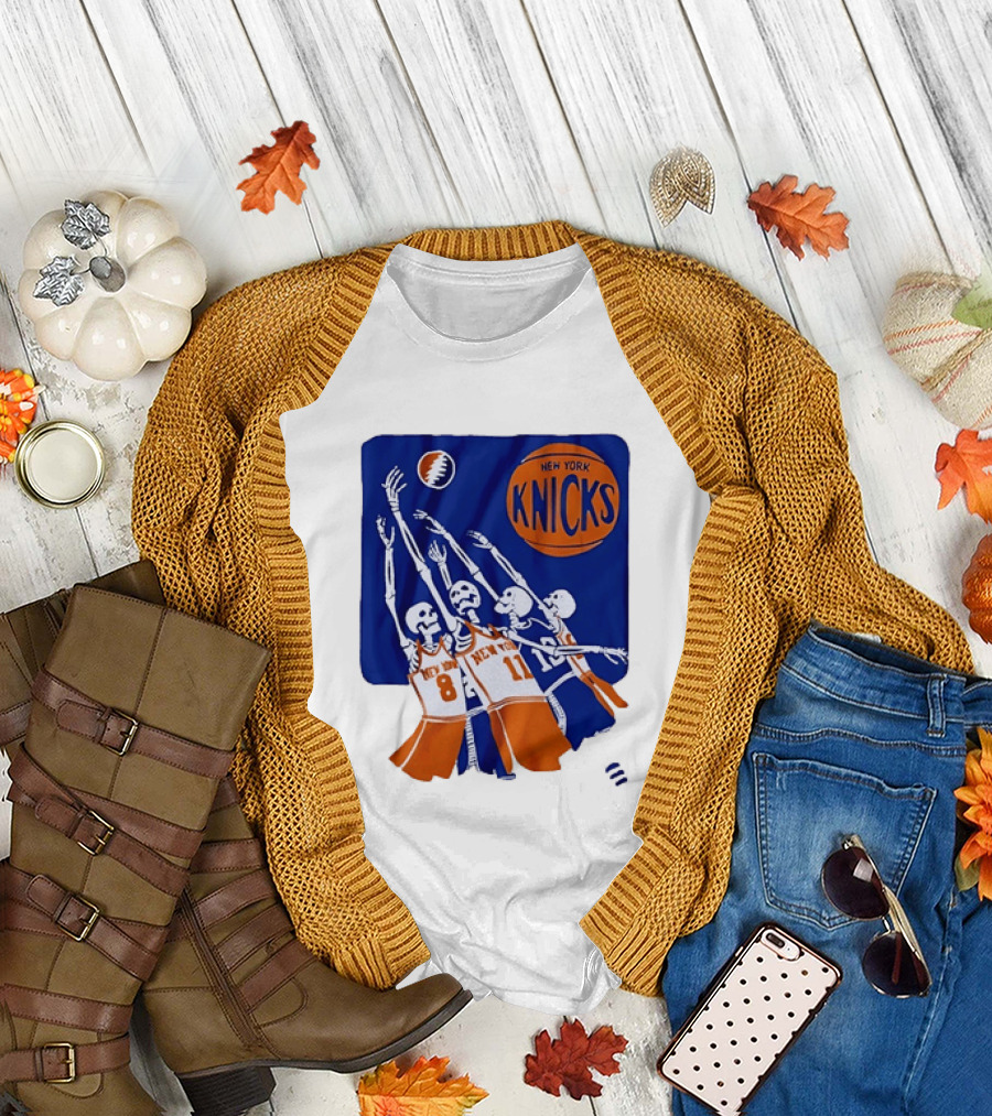 New York Knicks Skeleton Players Jersey Number 8 And 11 Basketball Team T-Shirt