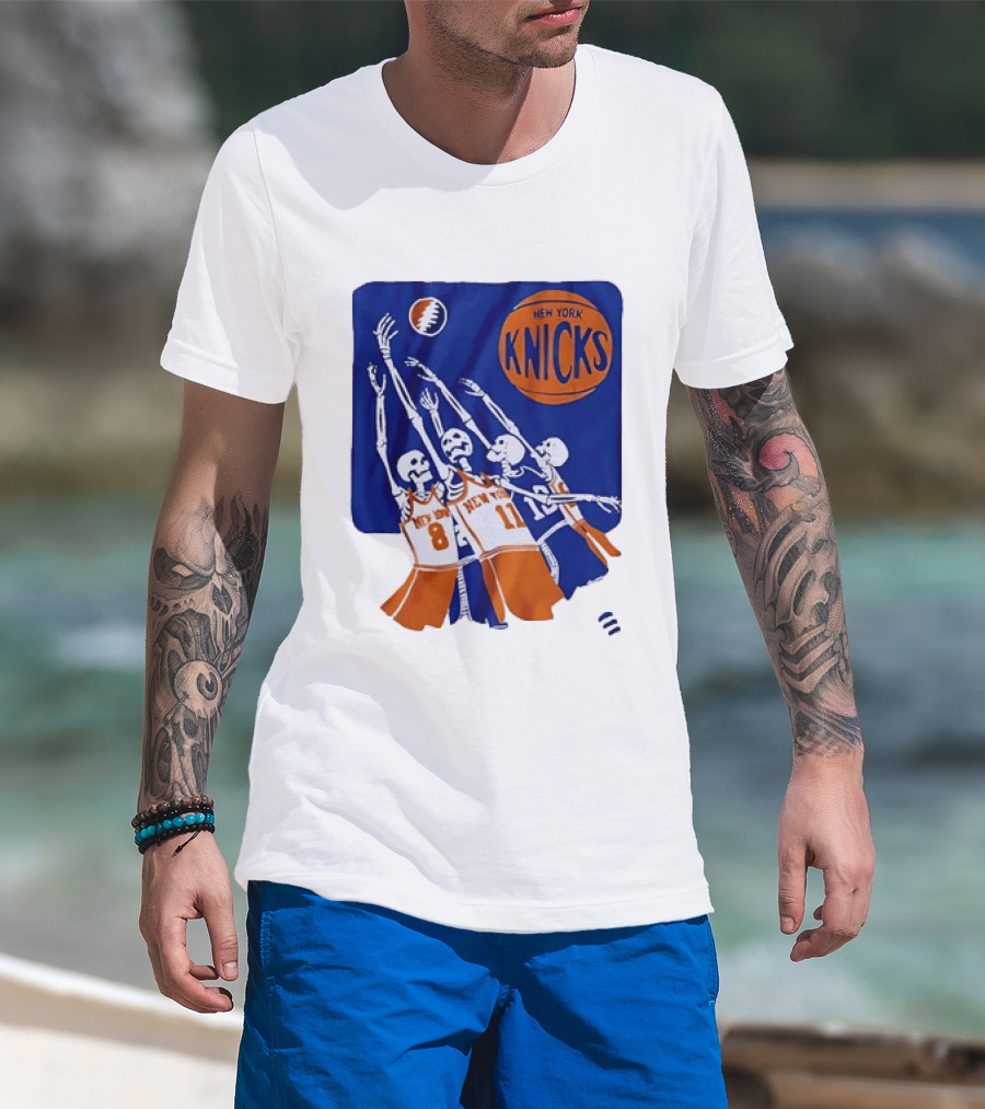 New York Knicks Skeleton Players Jersey Number 8 And 11 Basketball Team T-Shirt