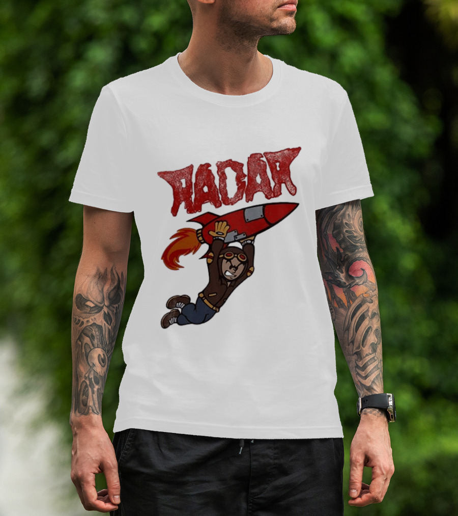 Radar Rocket Cartoon Pilot Heat Seekers T-Shirt