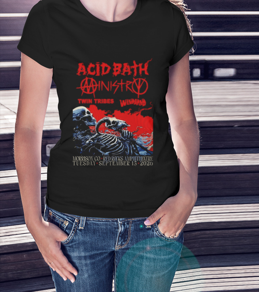 Acid Bath Ministry Twin Tribes Windhand Red Rocks Amphitheatre September 2026 Concert T-Shirt