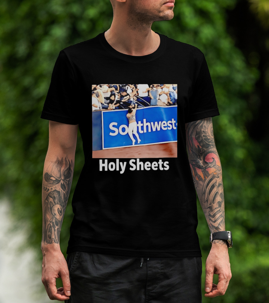 Southwest Holy Sheets Baseball Meme Fan Reaching Catch T-Shirt