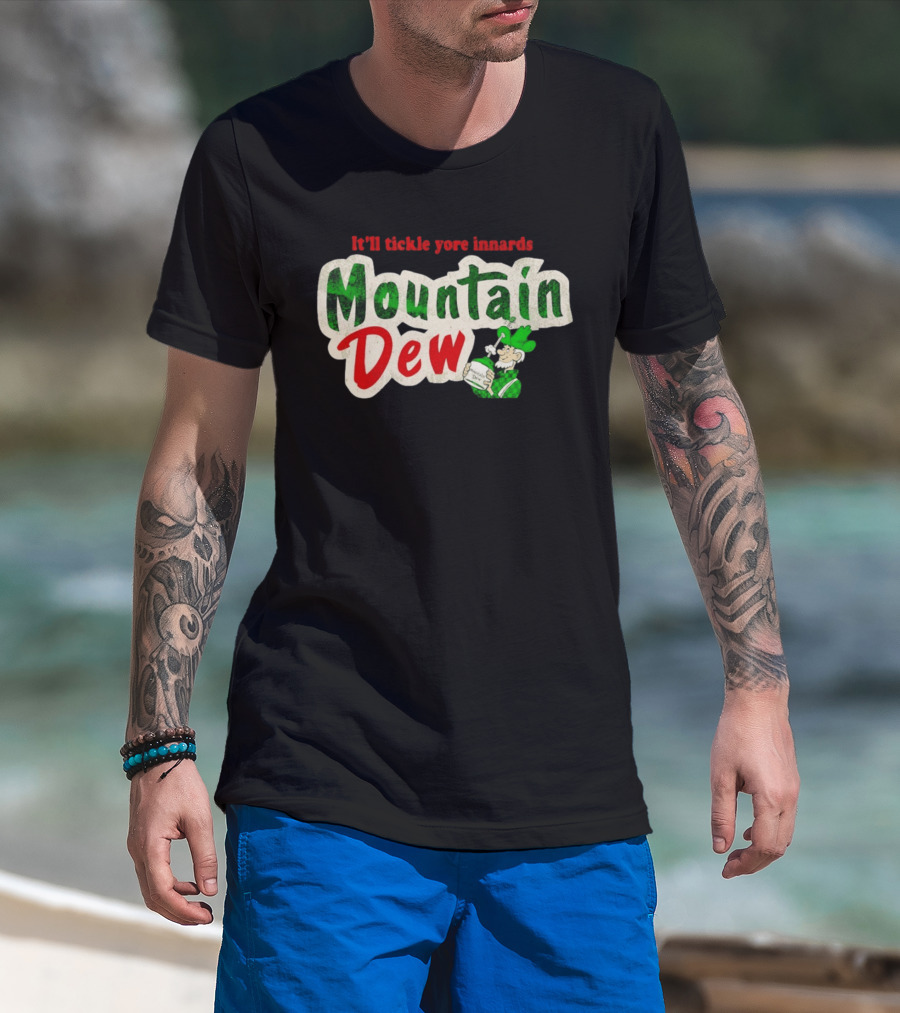 It'll Tickle Yore Innards Mountain Dew Classic Vintage Look T-Shirt