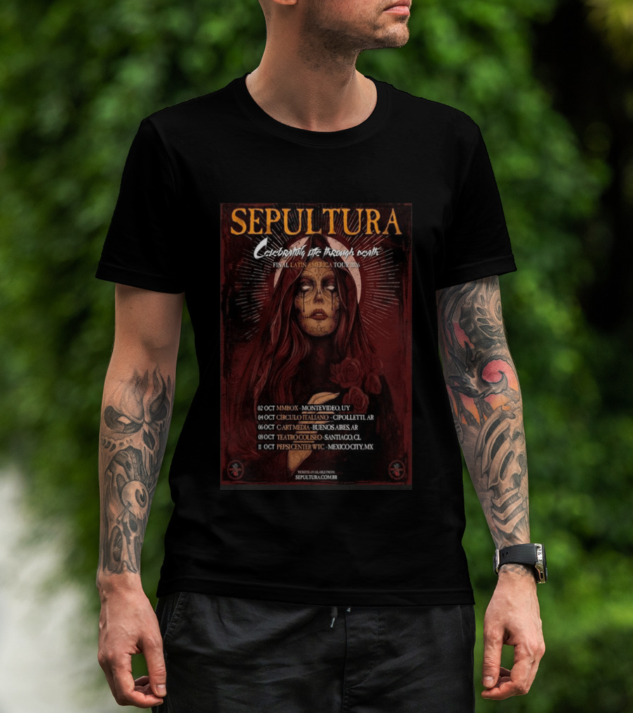 Sepultura Celebrating The Thorn Of Death Final Latin America Tour 2026 T-Shirt