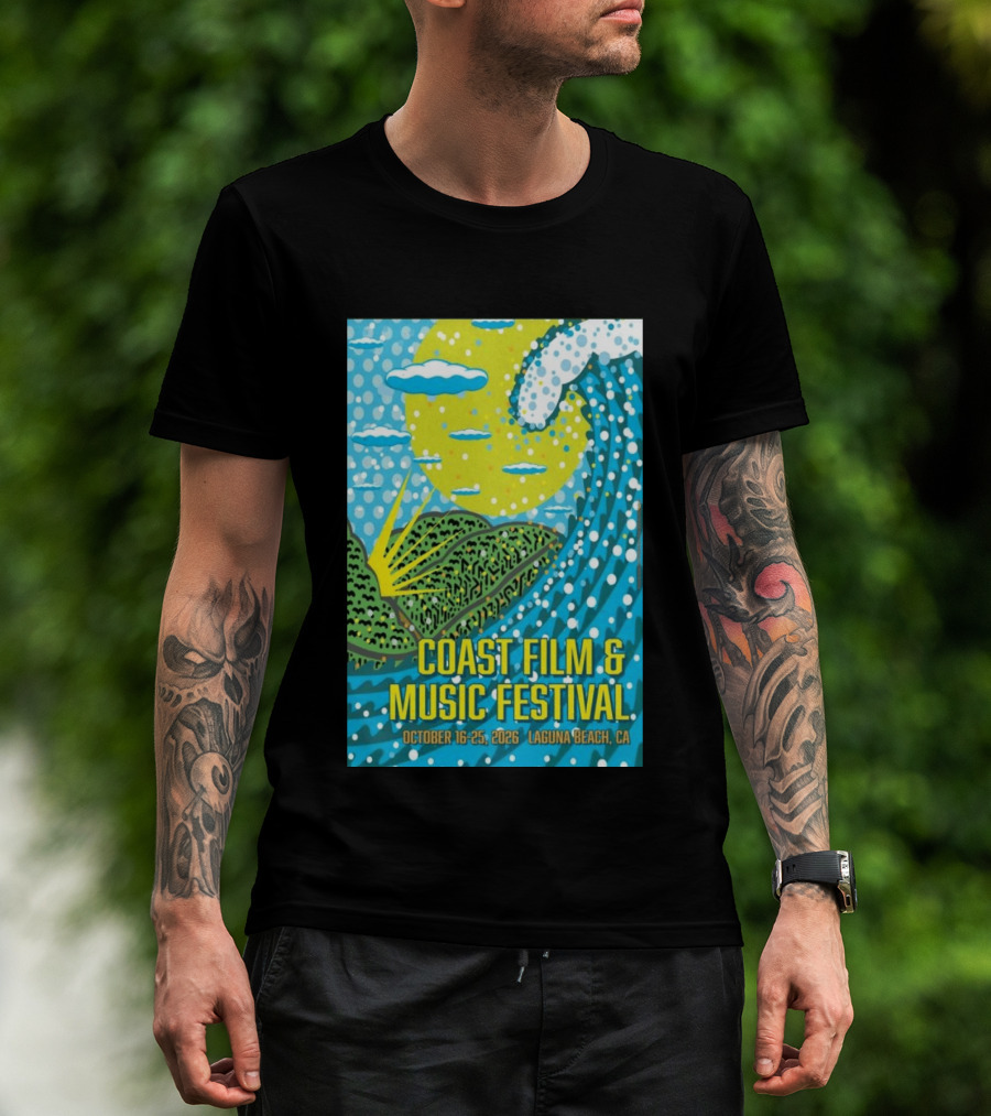 Coast Film And Music Festival Laguna Beach CA October 16 25 2026 Scenic Wave Sun And Clouds T-Shirt