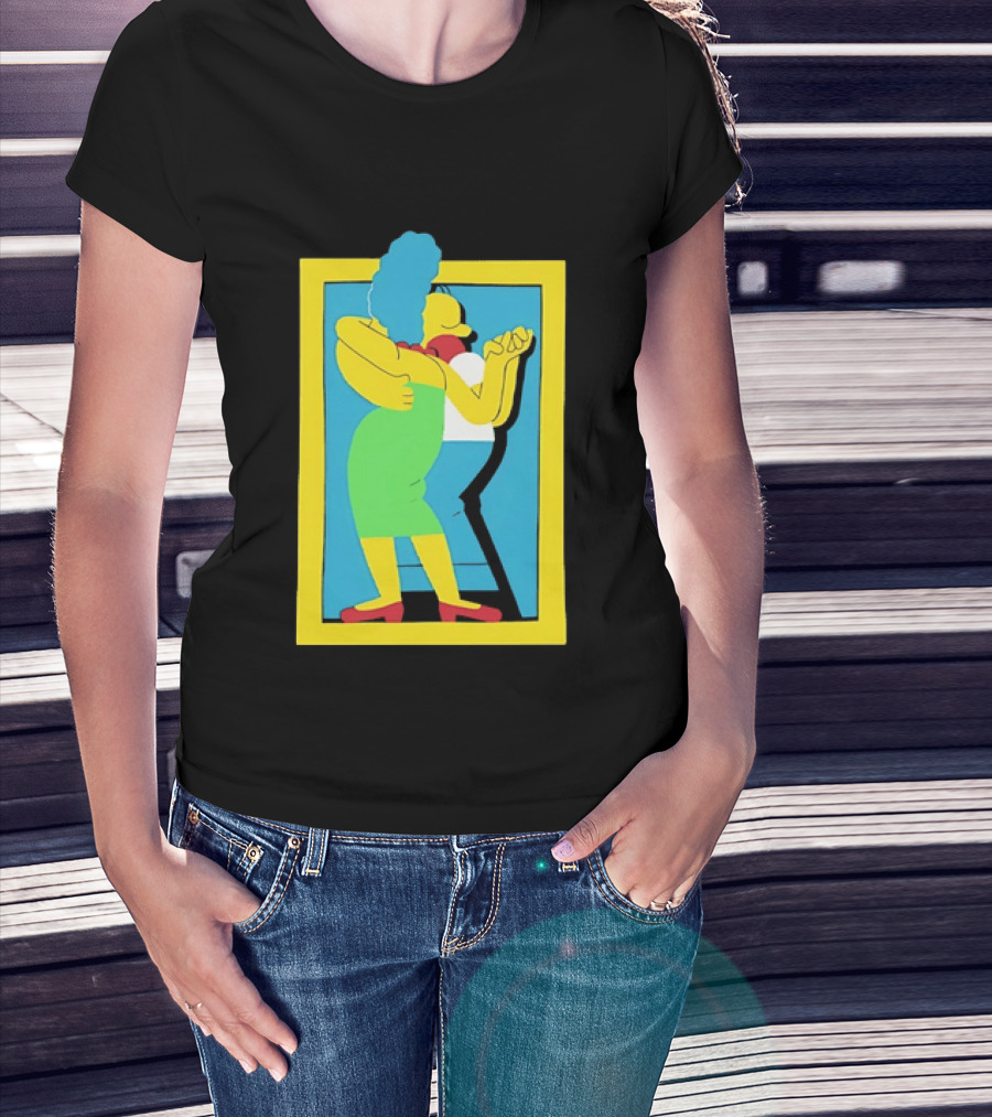 Simps Dance Iconic Cartoon Couple Embrace T-Shirt