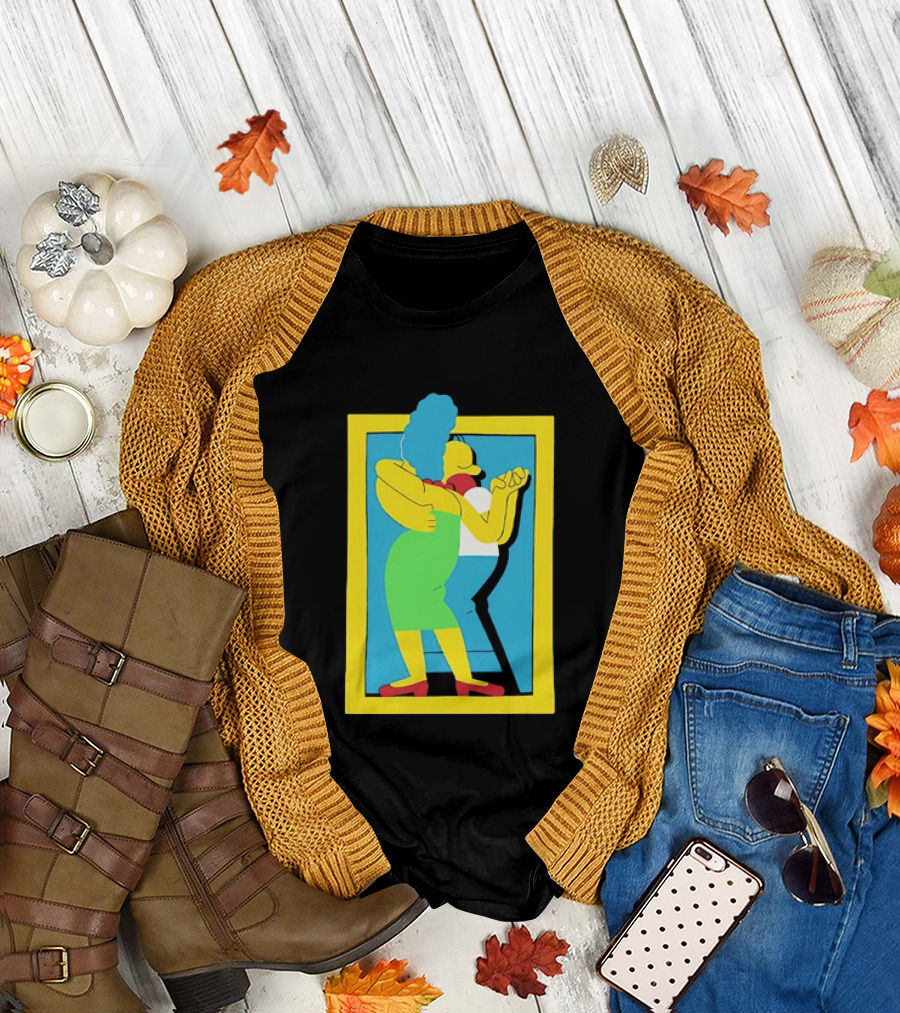 Simps Dance Iconic Cartoon Couple Embrace T-Shirt