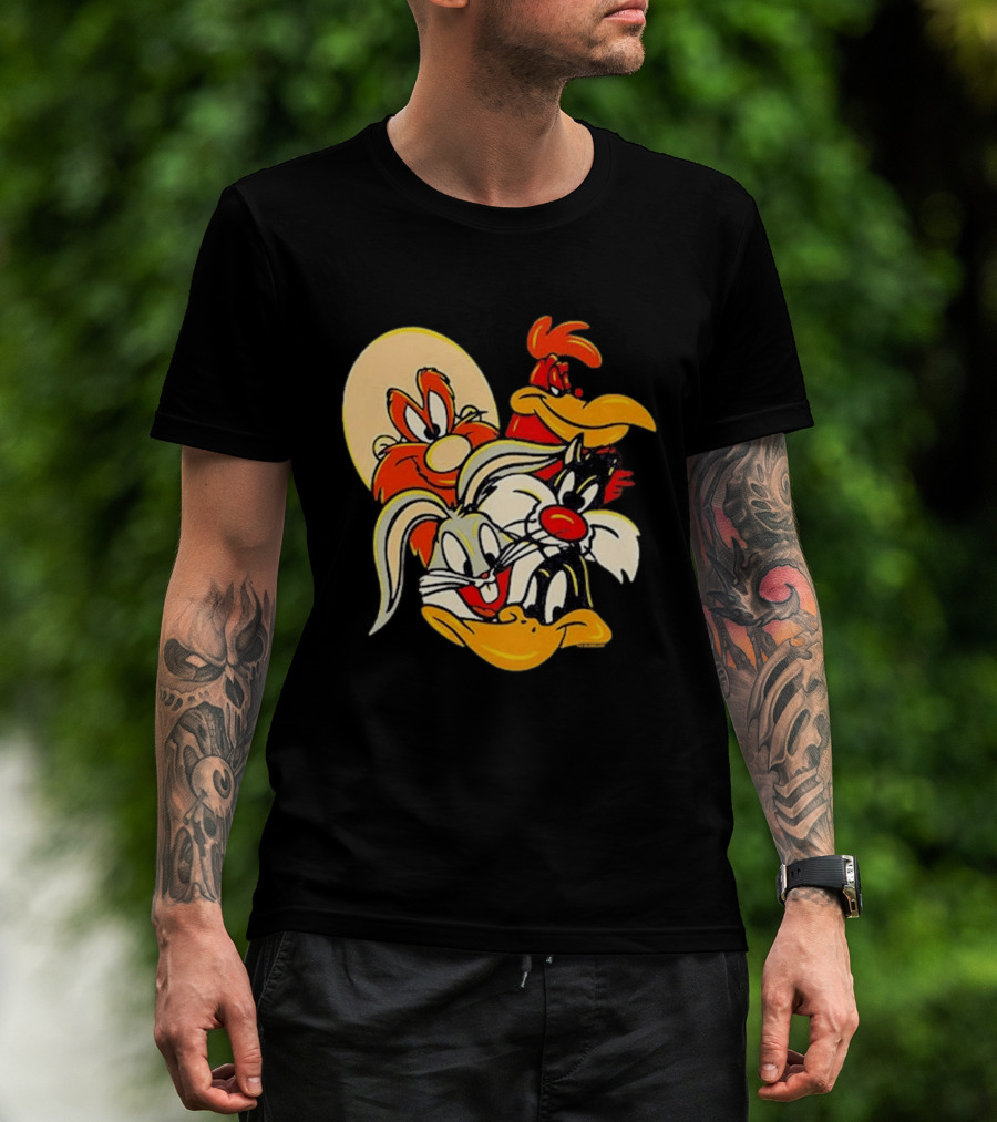 Looney Tunes Smiling Faces Bugs Bunny Sylvester Foghorn Leghorn Taz T-Shirt