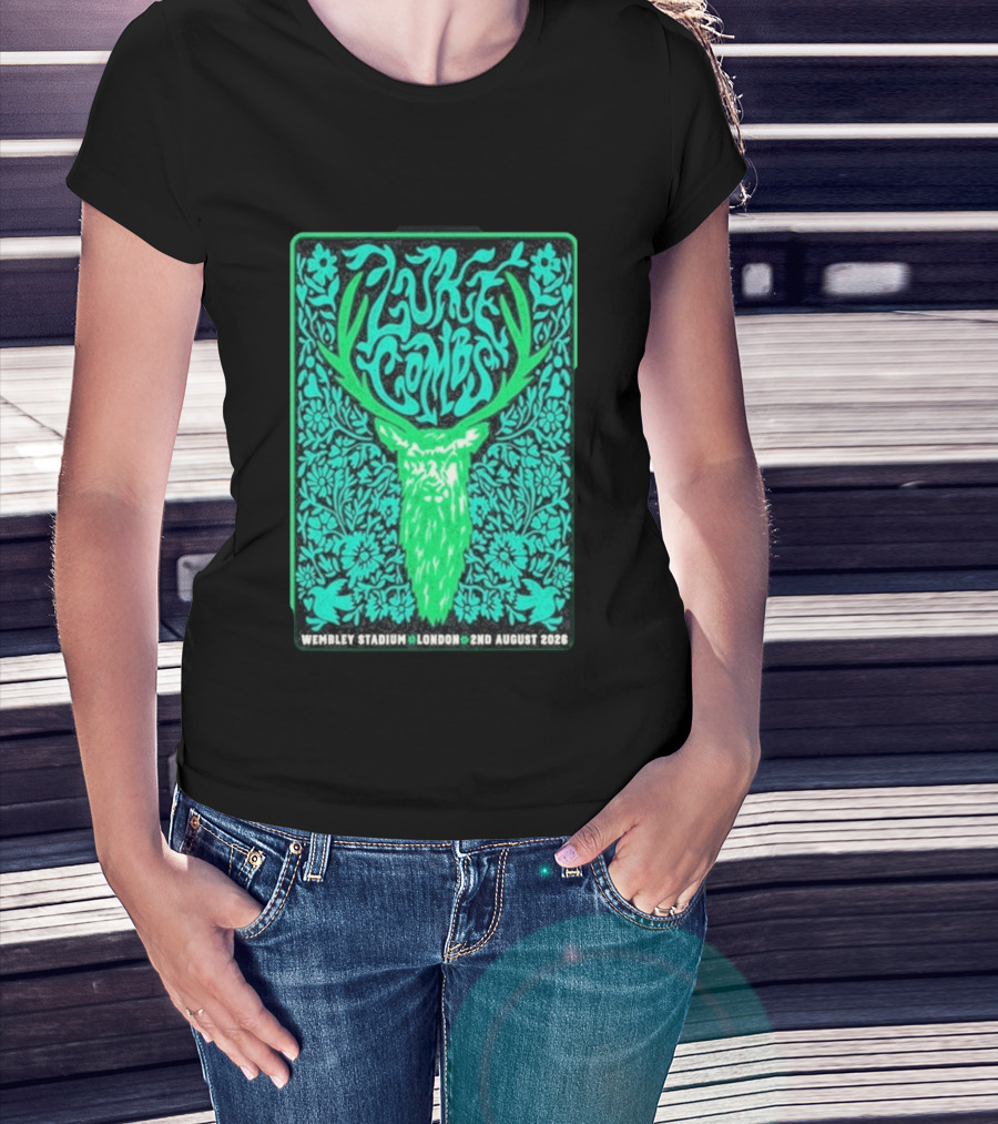Luke Combs Wembley Stadium London August 2 2026 Deer Antlers Floral T-Shirt