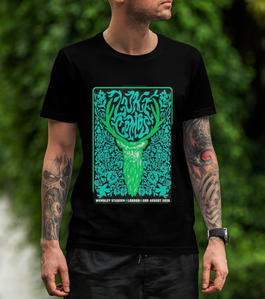 Luke Combs Wembley Stadium London August 2 2026 Deer Antlers Floral T-Shirt