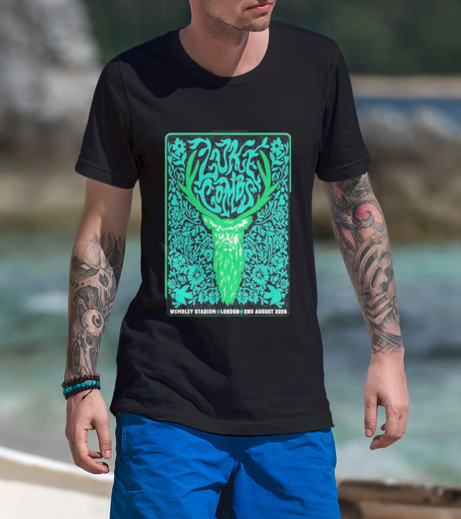 Luke Combs Wembley Stadium London August 2 2026 Deer Antlers Floral T-Shirt