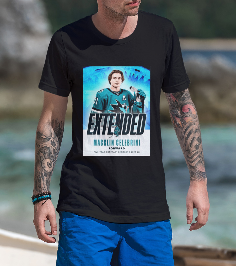 Extended Macklin Celebrini Forward Five Year Contract Beginning 2027 28 T-Shirt