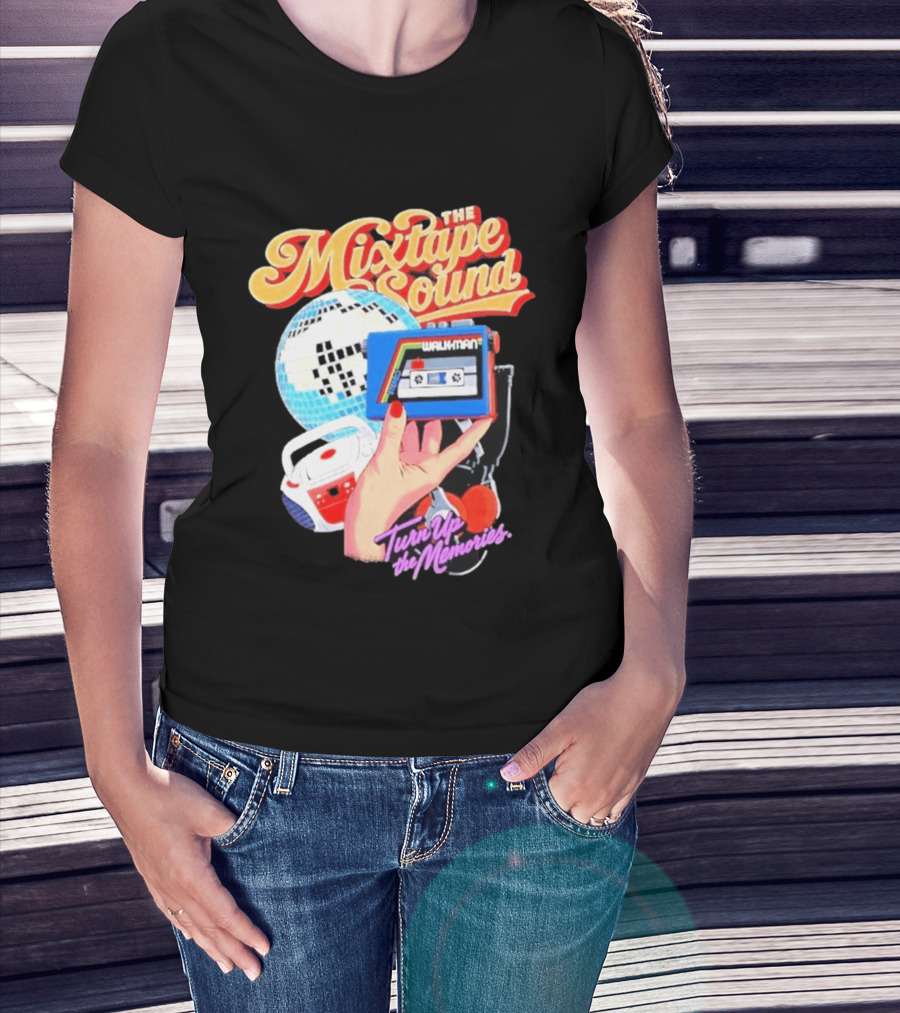 The Mixtape Sound Walkman Turn Up The Memories Disco Vibes T-Shirt