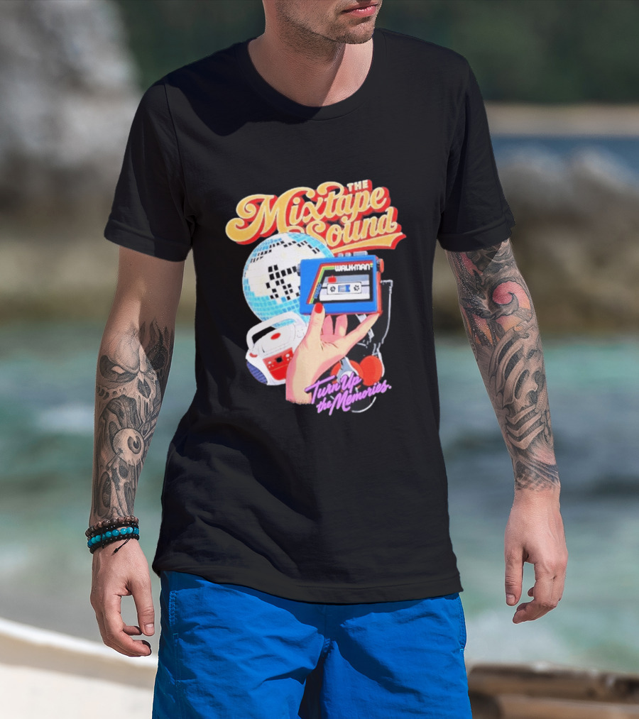 The Mixtape Sound Walkman Turn Up The Memories Disco Vibes T-Shirt