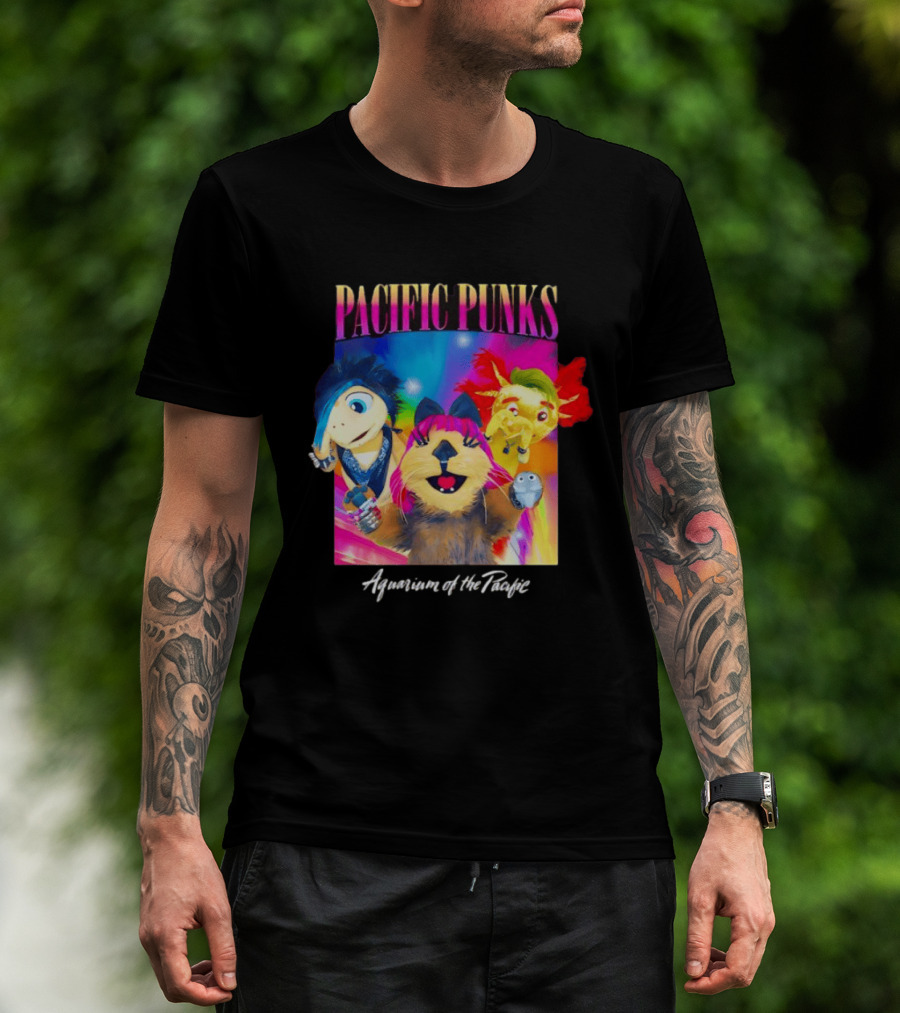 Pacific Punks Aquarium Of The Pacific Puppet Characters Colorful T-Shirt