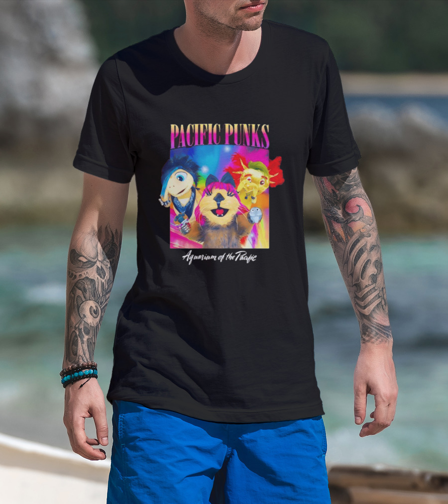 Pacific Punks Aquarium Of The Pacific Puppet Characters Colorful T-Shirt