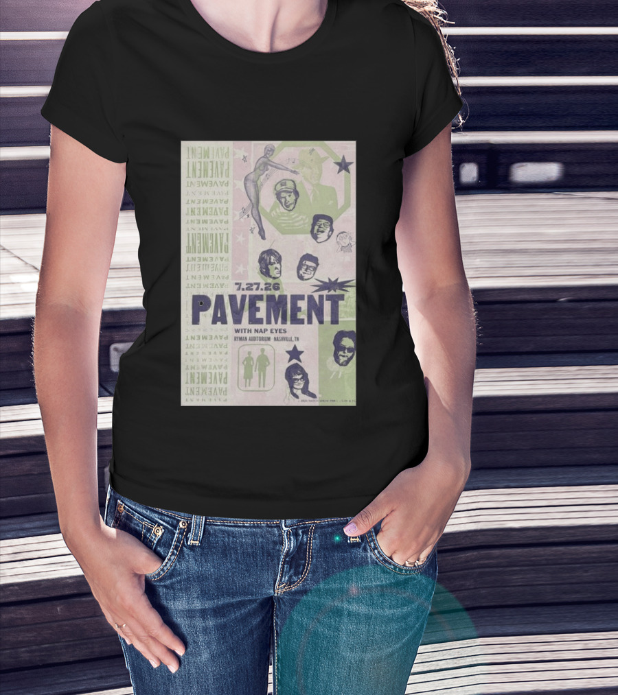 Pavement With Nap Eyes Ryman Auditorium Nashville Jul 27 2026 T-Shirt