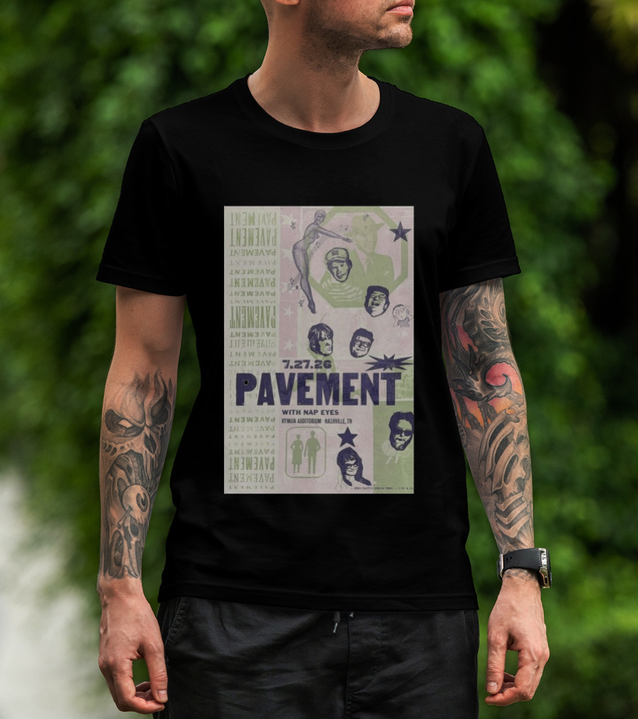 Pavement With Nap Eyes Ryman Auditorium Nashville Jul 27 2026 T-Shirt