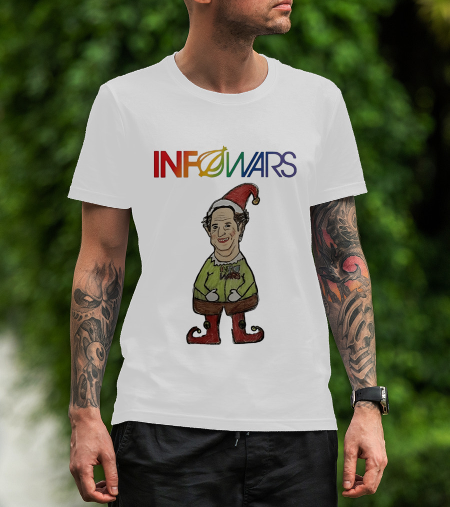 Infowars Elf Christmas Holiday Alex Jones Festive T-Shirt