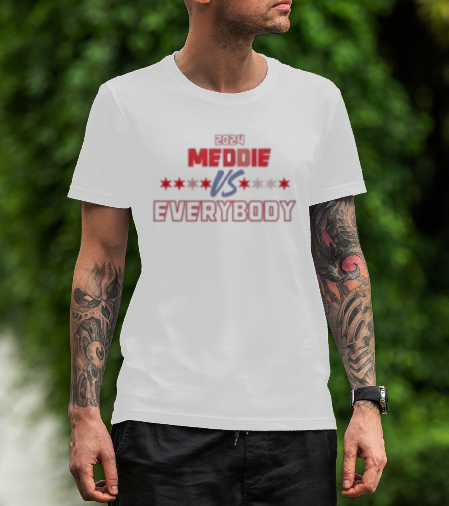 Run 4 Meddie Vs Everybody Red And Blue Stars T-Shirt