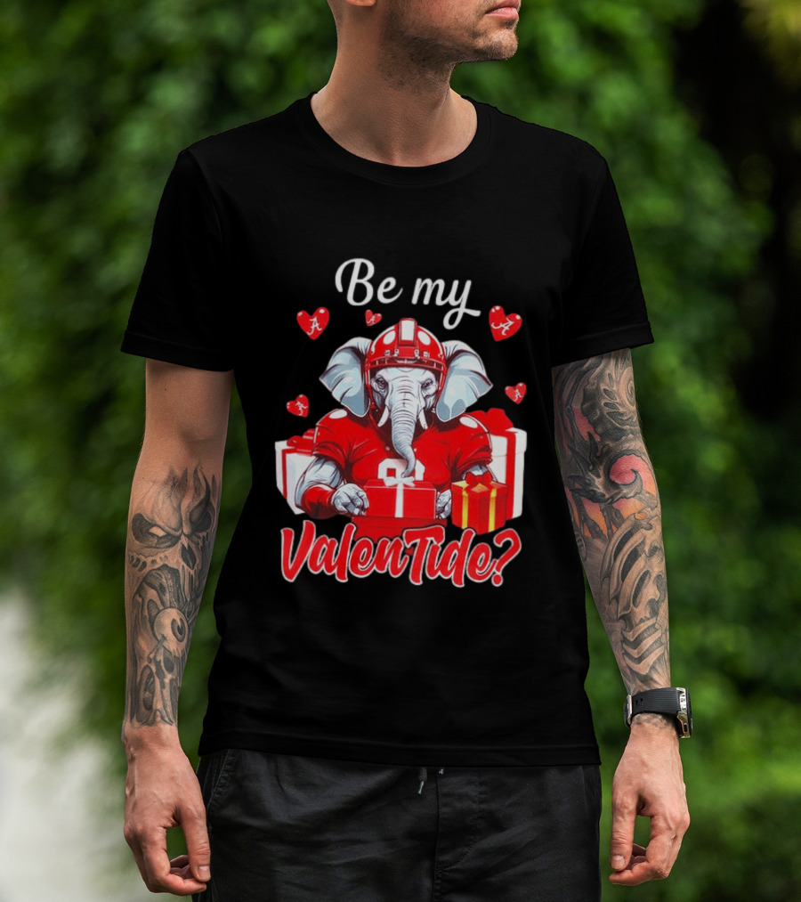 Be My ValenTide Alabama Crimson Tide Elephant Sports Valentine T-Shirt