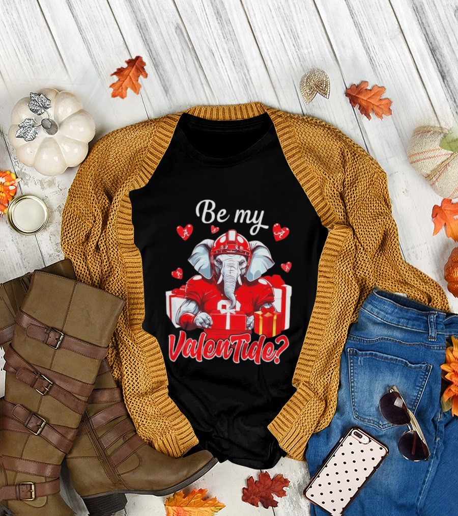 Be My ValenTide Alabama Crimson Tide Elephant Sports Valentine T-Shirt