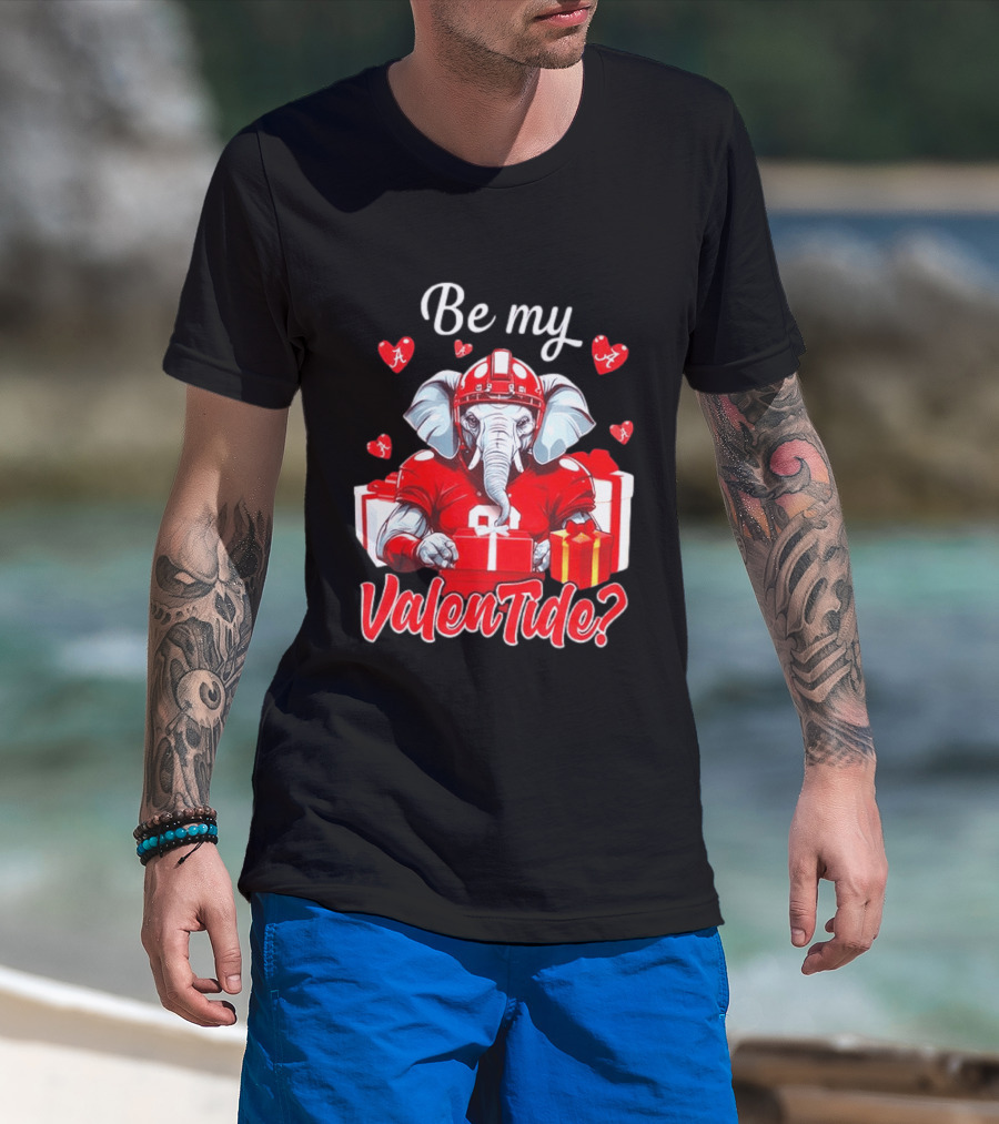 Be My ValenTide Alabama Crimson Tide Elephant Sports Valentine T-Shirt