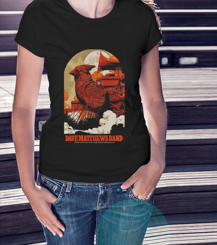 Dave Matthews Band June 28 29 2024 Ruoff Music Center Noblesville IN Cardinal T-Shirt