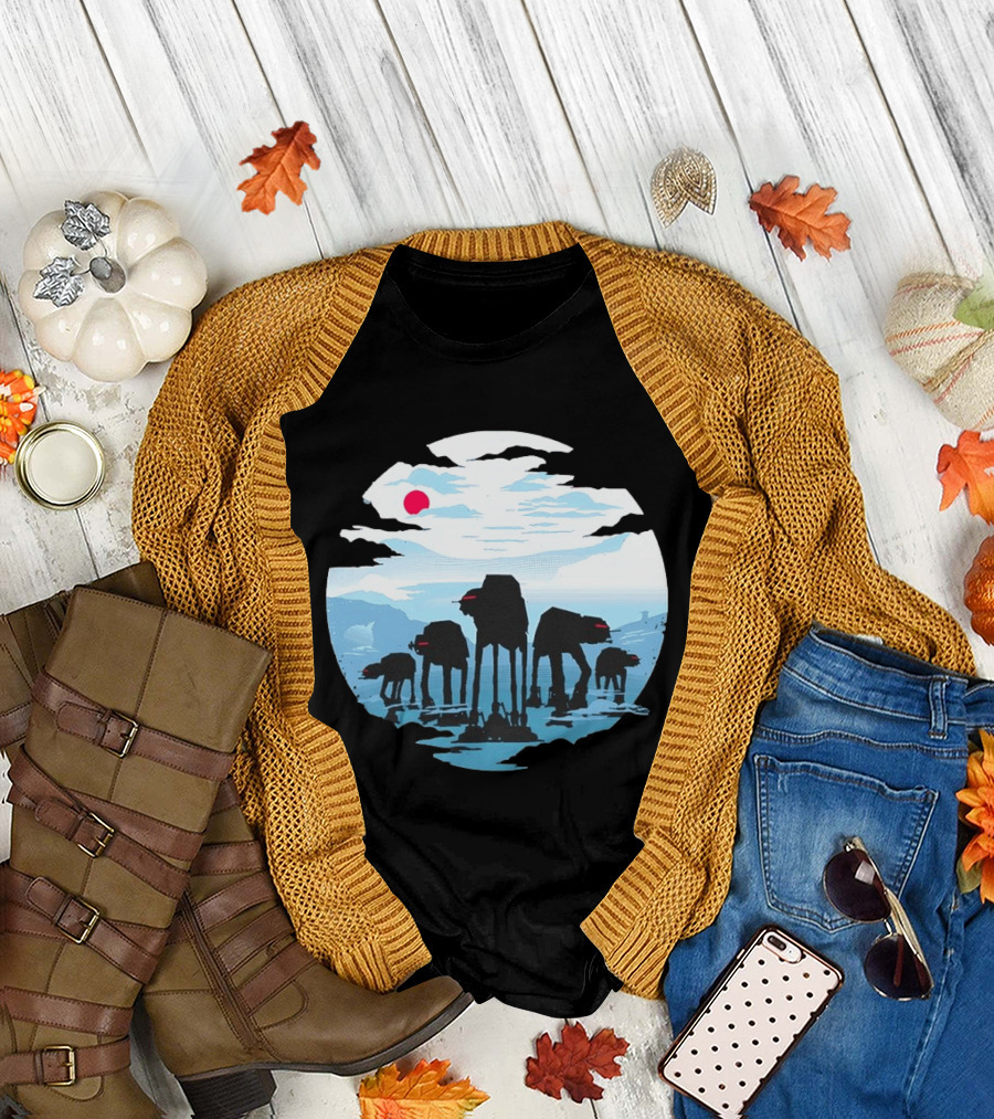 AT AT Walkers Ice Planet Battle Scene T-Shirt