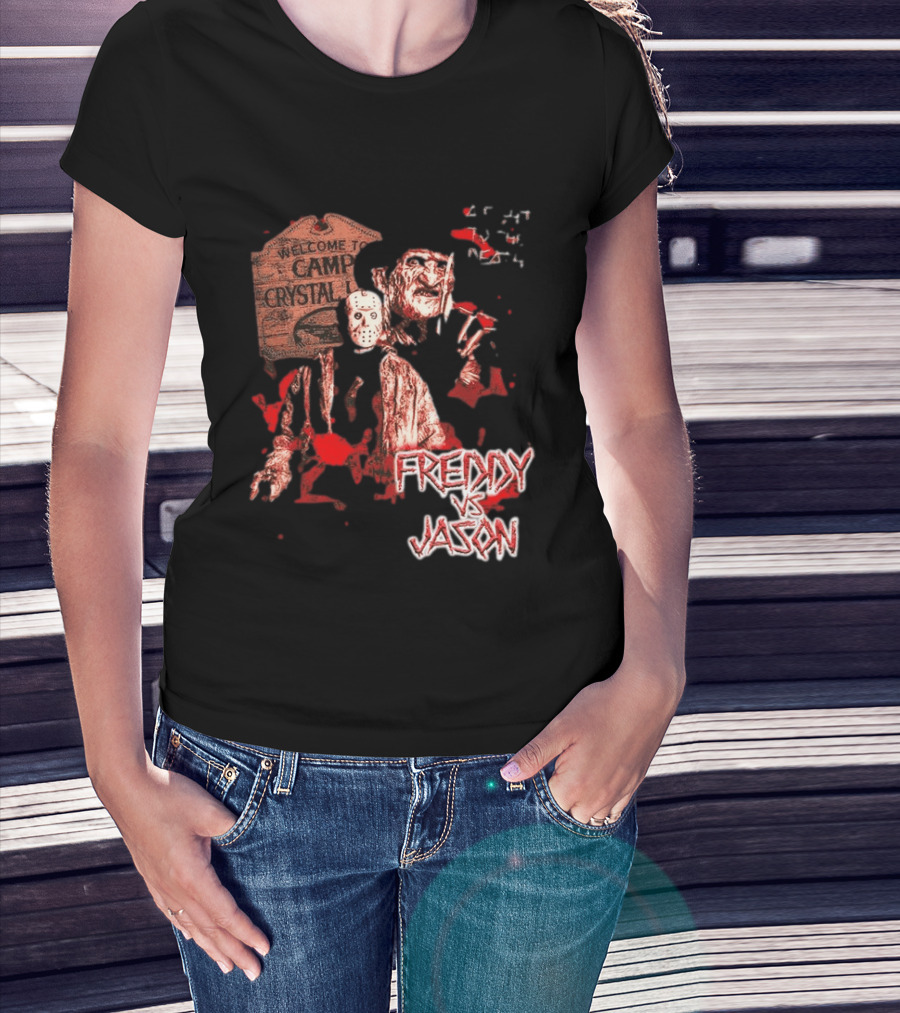 Freddy Vs Jason Welcome To Camp Crystal Lake Halloween T-Shirt
