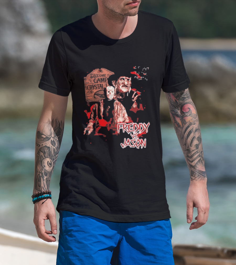 Freddy Vs Jason Welcome To Camp Crystal Lake Halloween T-Shirt