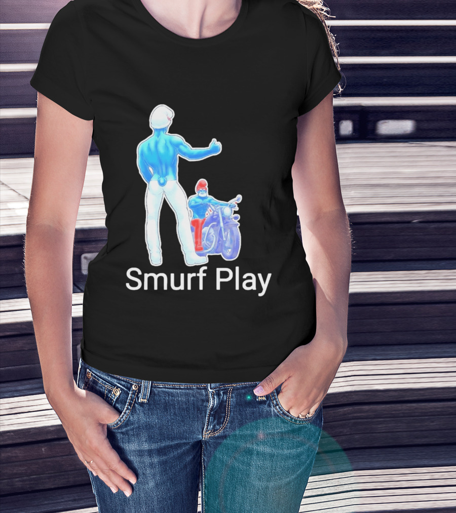 Smurf Play Gay LGBT Biker T-Shirt