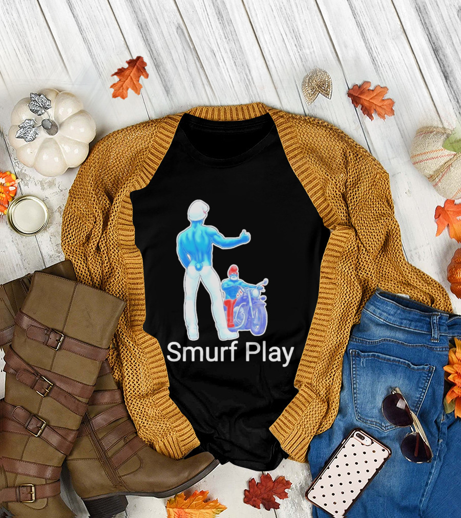 Smurf Play Gay LGBT Biker T-Shirt