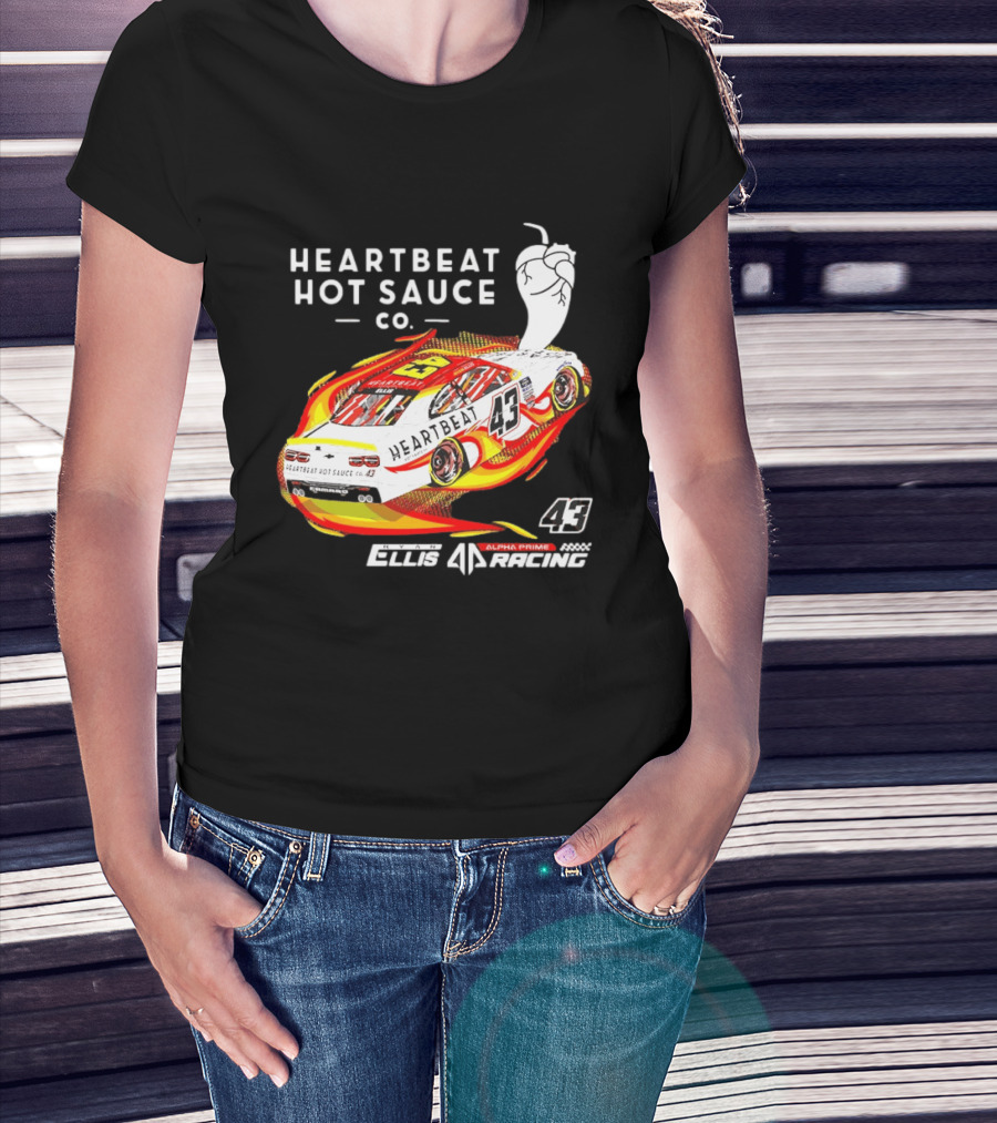 Heartbeat Hot Sauce Co Ryan Ellis 43 Alpha Prime Racing T-Shirt