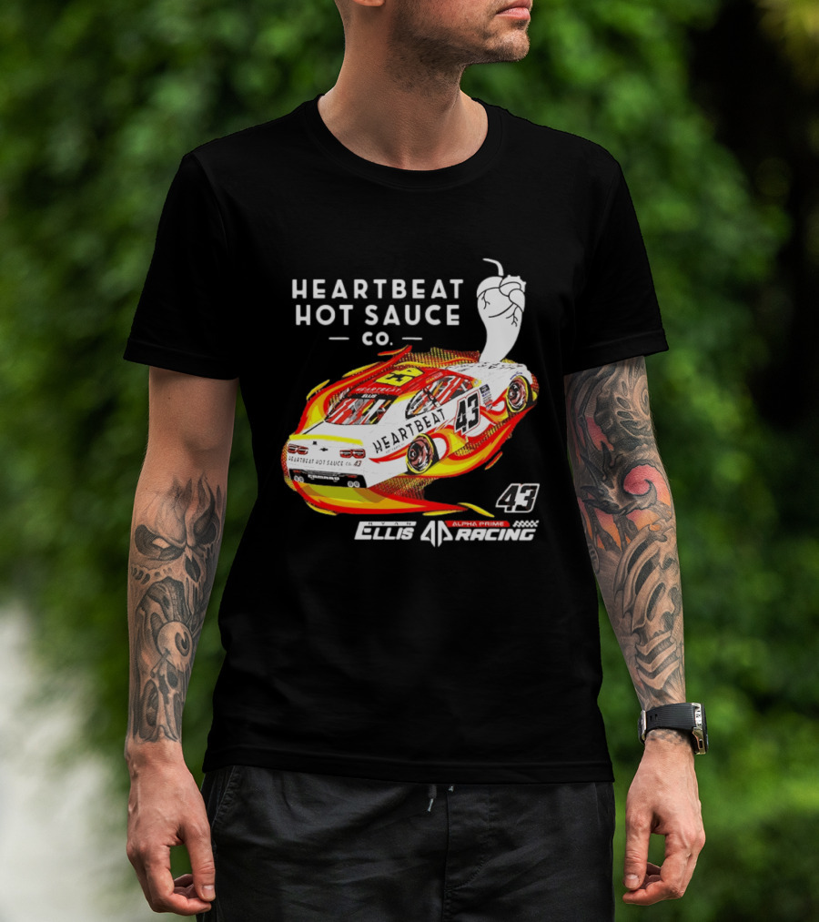 Heartbeat Hot Sauce Co Ryan Ellis 43 Alpha Prime Racing T-Shirt