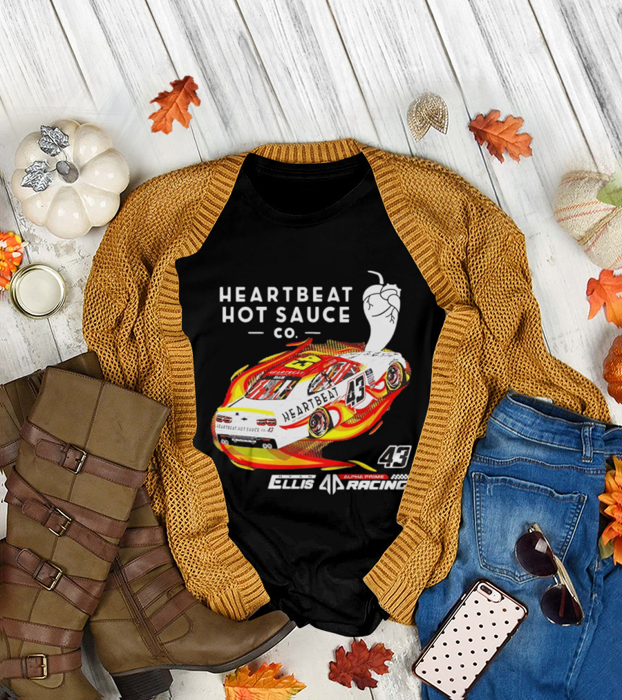 Heartbeat Hot Sauce Co Ryan Ellis 43 Alpha Prime Racing T-Shirt