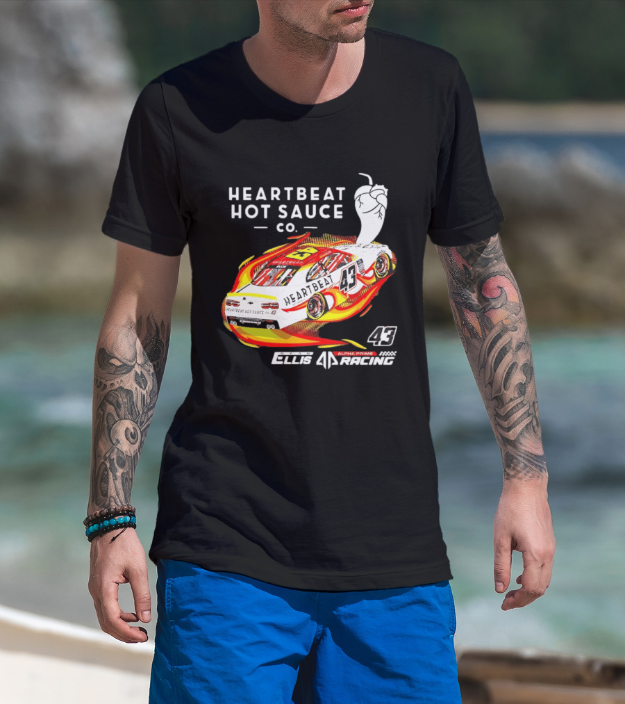 Heartbeat Hot Sauce Co Ryan Ellis 43 Alpha Prime Racing T-Shirt