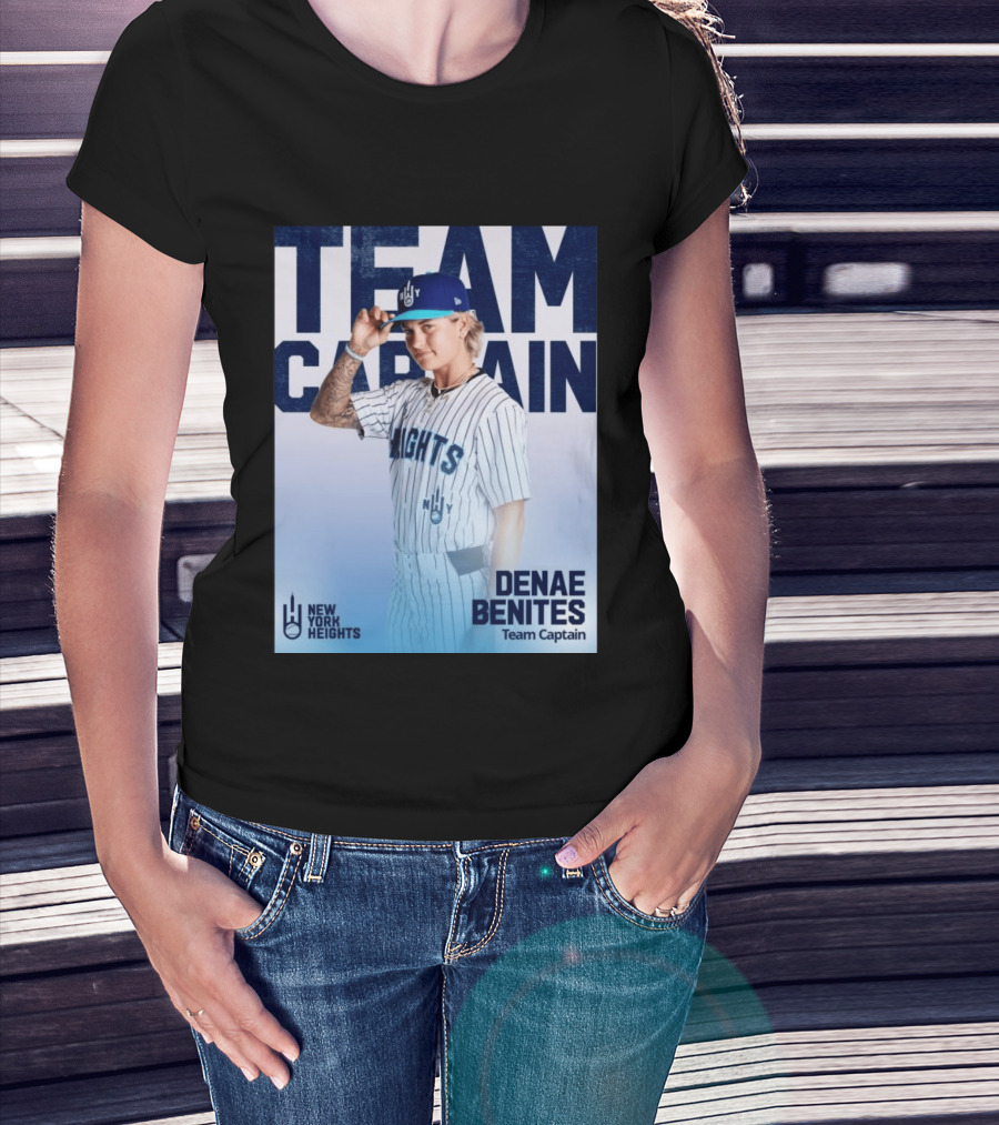 Team Captain Denae Benites New York Heights Baseball Team T-Shirt