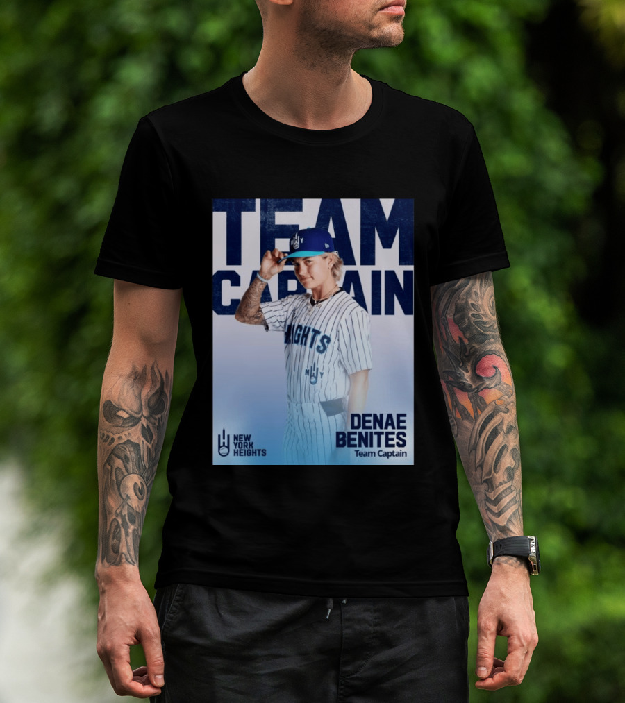 Team Captain Denae Benites New York Heights Baseball Team T-Shirt