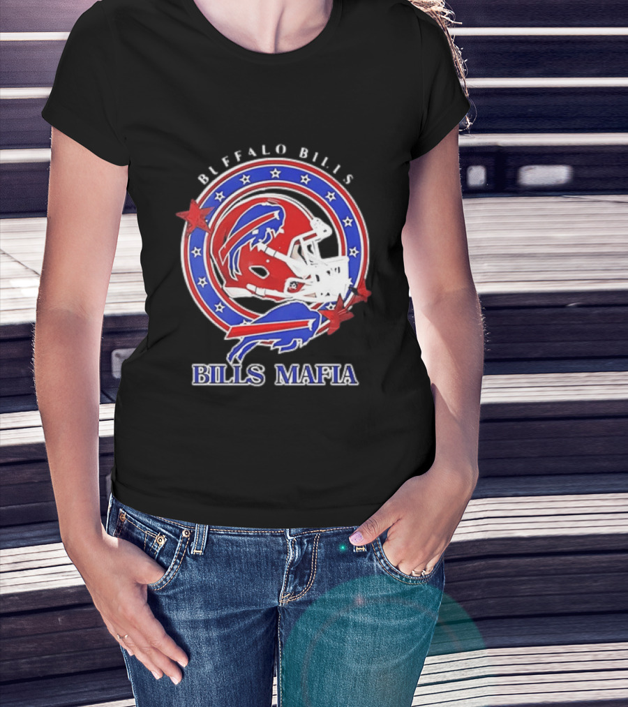 Buffalo Bills Bills Mafia Football Helmet Stars Oval T-Shirt