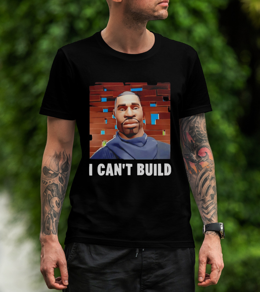I Can't Build Fortnite Character Brick Wall T-Shirt