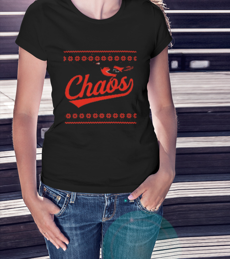 Chaos In Baltimore Orioles Ugly Christmas Sweater T-Shirt