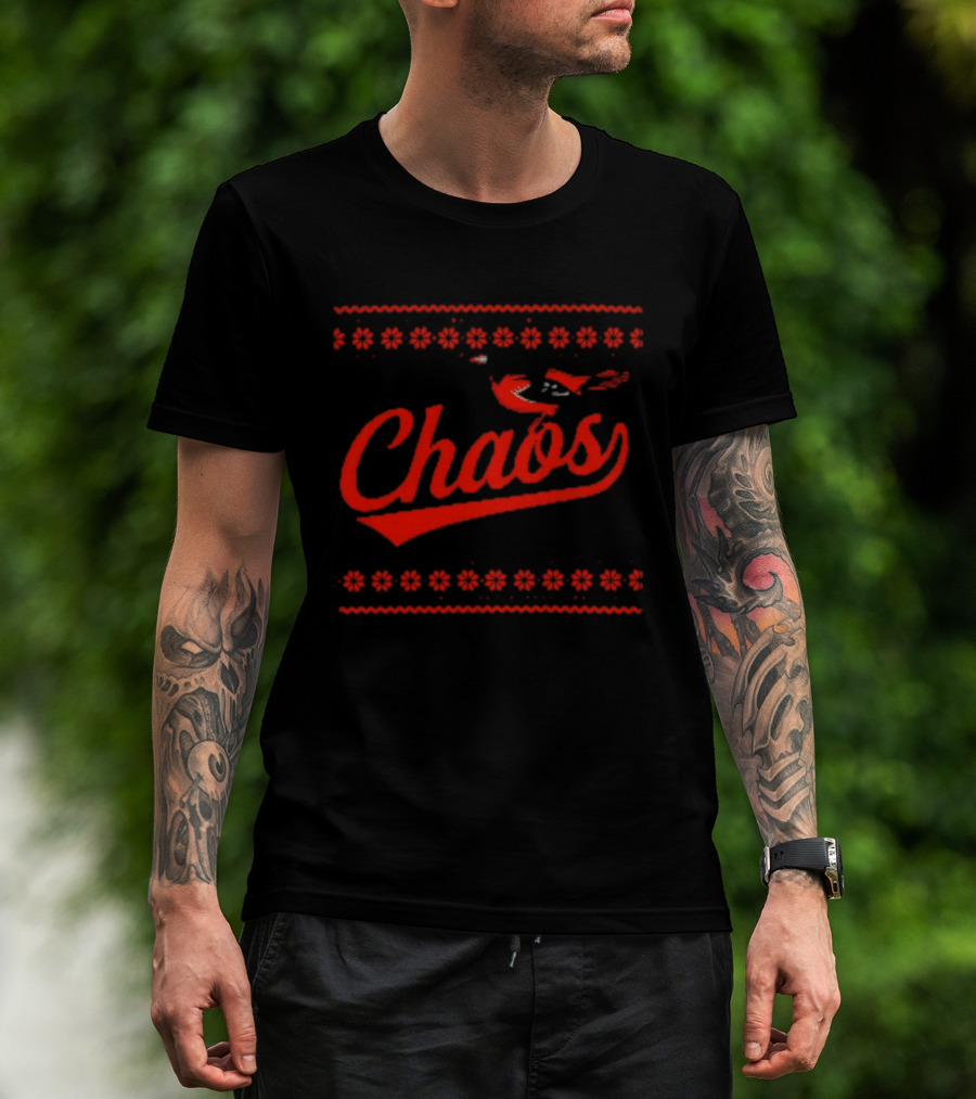 Chaos In Baltimore Orioles Ugly Christmas Sweater T-Shirt