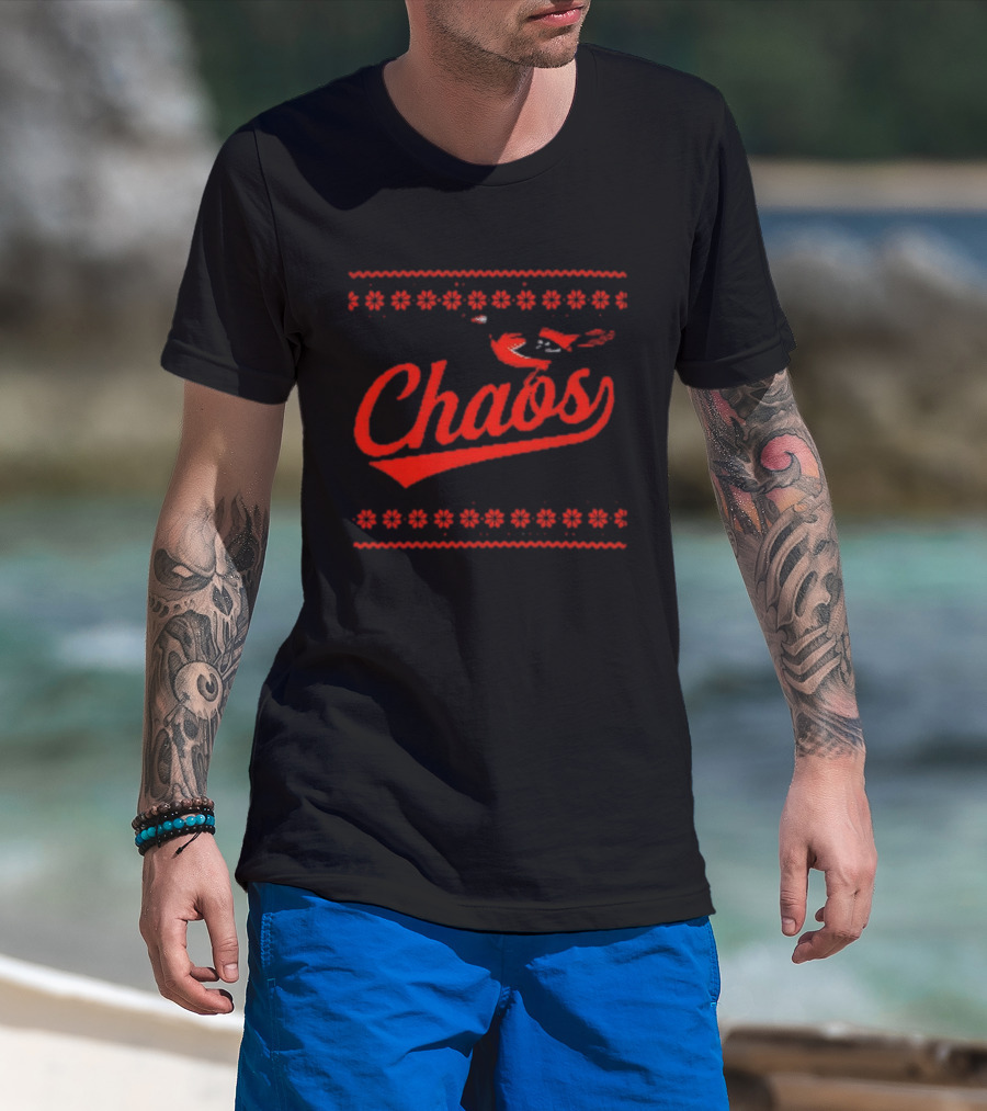 Chaos In Baltimore Orioles Ugly Christmas Sweater T-Shirt