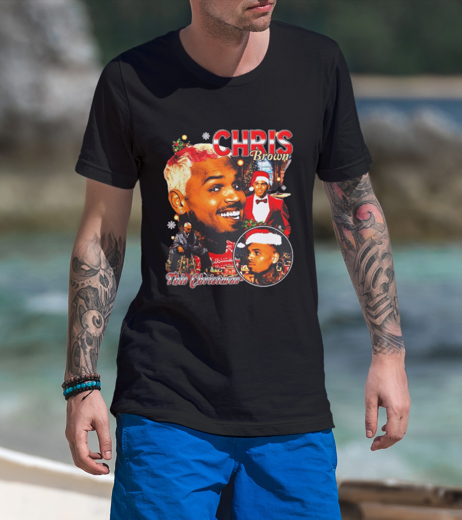 Chris Brown Holiday Festive Santa Hat This Christmas Celebration T-Shirt