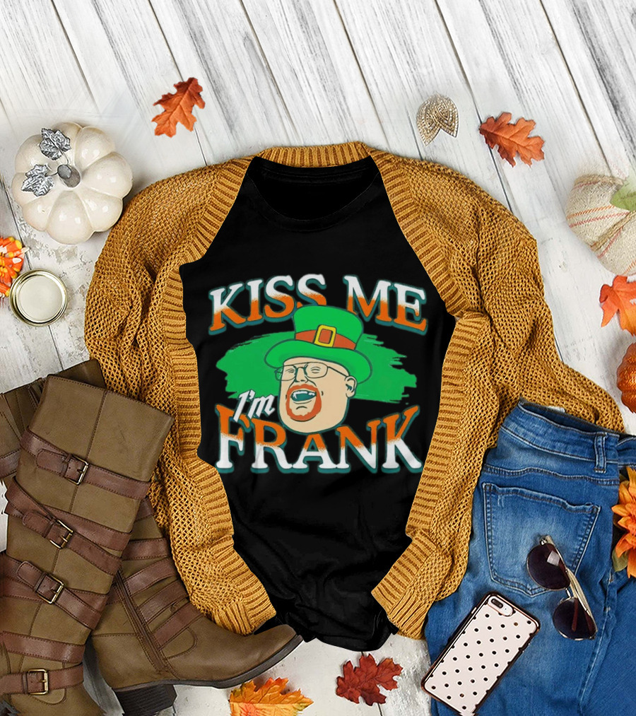 Kiss Me I'm Frank Leprechaun Hat Ginger Beard T-Shirt