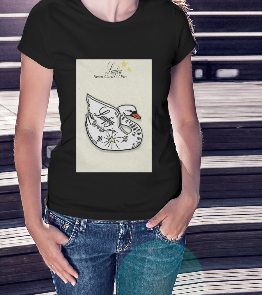 Laufey Swan Card Pin 2025 Stars Event T-Shirt